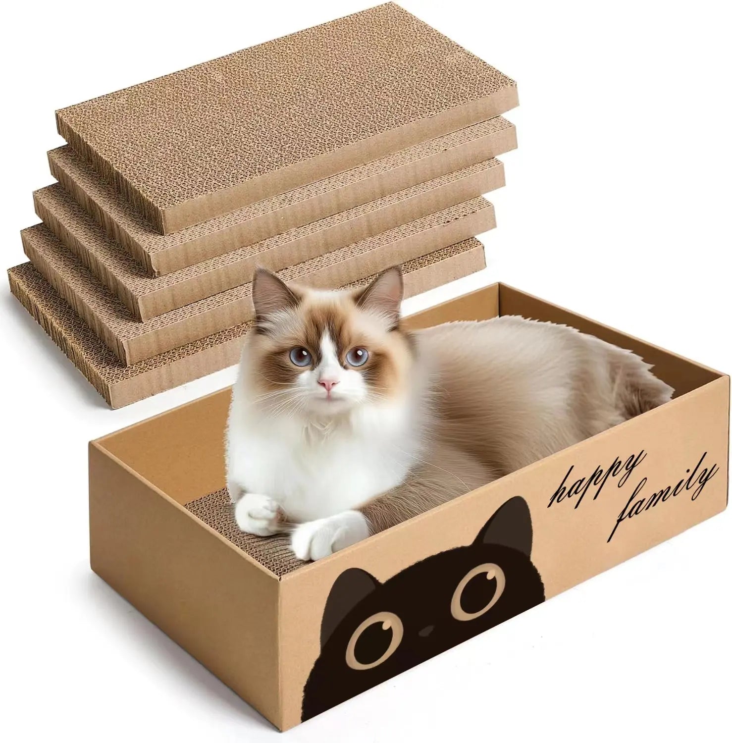 Cat Scratching Pad with Bed Combo